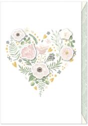  Artebene képeslap borítékkal, virágos szíves, esküvői (4) (124829)