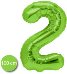 PartyPal 2. szám, fólia lufi, 100 cm, zöld