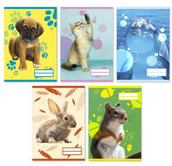 PD School Füzet pd kisalakú 32 lapos 21-32 vonalas Colores Cute Animals