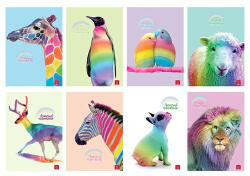 Pigna Füzet Pigna Animal Rainbow A/4 tűzött 38 lapos kockás (02326225M)