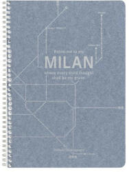 Clairefontaine Spirálfüzet Clairefontaine Jeans & Cocoa A/4 74 lapos, vonalas margóval, Jeans city map, vegyes (83535C)