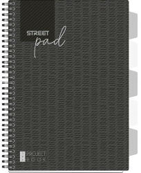 STREET Spirálfüzet Street Pad Black & White Edition A/4 100 lapos kockás, fekete (67130)