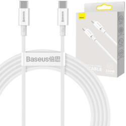 USB-C/USB-C adat/töltőkábel 100W 2m Baseus Superior - Fehér (CATYS-C02)