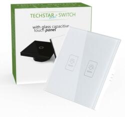 Techstar Intrerupator touch techstar® tg02, sticla securizata, design modern, iluminare led, 2 faze, alb (SKU1966)