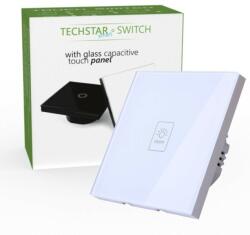 Techstar Intrerupator touch techstar® tg02, sticla securizata, design modern, iluminare led, 1 faza, alb (SKU1965)