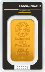 Argor Heraeus SA - Switzerland Argor-Heraeus (ștanțat/ turnat) 100g - Lingou de aur pentru investiții