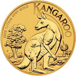 Perth Mint Cangurul de 1/10 uncie (2023) - Monedă de aur pentru investiții Moneda