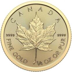 Royal Canadian Mint Frunza De Arțar 2024 - 1/4 Oz - Monedă De Aur Pentru Investiții Moneda