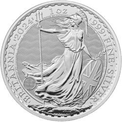 Royal Mint Britannia 1 Oz (2024) KCIII. - monedă de argint pentru investiții Moneda