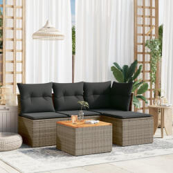 vidaXL 5 részes szürke polyrattan kerti ülőgarnitúra párnákkal (3223596) - balena