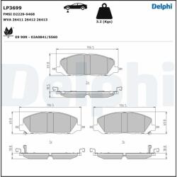 DELPHI fékbetétkészlet, tárcsafék DELPHI LP3699 (LP3699)