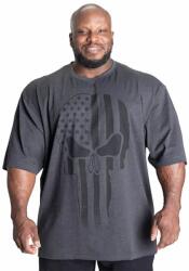 Better Bodies - Skull Union Iron Tee - Dark Grey Melange - Férfi Póló - Sötétszürke