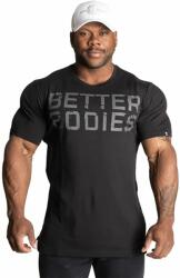 Better Bodies - Basic Tapered Tee - Black/gray - Férfi Póló - Fekete/szürke