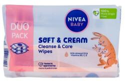 Nivea Baby Soft & Cream Cleanse & Care Wipes șervețele faciale 2x57 buc pentru copii