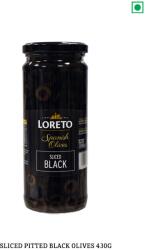 LORETO fekete, szeletelt olívabogyó 430 g/ 230g