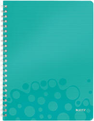 Leitz Notebook WOW A4, PP, linie, albastru gheață (46370051)
