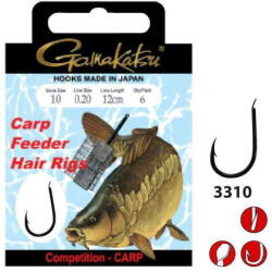 Gamakatsu Carlige legate Gamakatsu Carp Feeder Hair Rig LS-3310 Nr. 14 0.16mm 70cm (GK.140306.14.16)