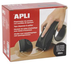 APLI Csomagolószalag adagoló, beépített pengével, csomagolószalaggal, APLI, fekete (LCA19647) - officemarket