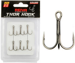 Reiva Treble Hook TR-19 Fekete 2 6db/csomag Füles Szakállas Ragadozó halas horog (5654-002)