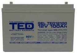 Ted Electric Acumulator 12V GEL Deep Cycle Solar, Dimensiuni 330 x 173 x 212 mm. , Baterie 12V 100Ah M8, TED004147 (A0115591)