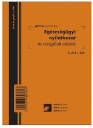 Nyomell Egészségügyi nyilatkozat és vizsgálati adatok 8 lapos füzet (C.3151-2/A) - web24