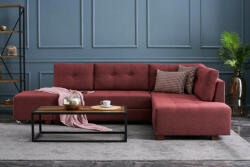 Butorpiac Manama Corner Sofa Bed Right - Claret Red Sarokkanapé 280x206x85 Bordó (SAJASR8681875114270F)