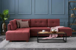 Butorpiac Manama Corner Sofa Bed Left - Claret Red Sarokkanapé 280x206x85 Bordó (SAJASR8681875114287F)