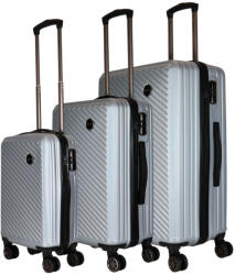 HaChi Boston Pro ezüst 4 kerekű 3 részes bőrönd szett (Boston-PRO-szett-ezust)