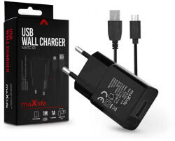 MaxLife TF-0124 USB-A hálózati töltő + USB-A - Micro USB kábel 1m fekete - bzcomp