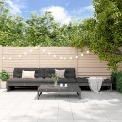  Set mobilier relaxare de grădină, 4 piese, gri, lemn masiv pin (3186629)