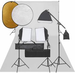  Set studio foto cu set de lumini, fundal și reflector (3094696)