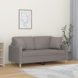  Canapea cu 2 locuri cu pernuțe, gri taupe, 140 cm, textil (3200916) Canapea