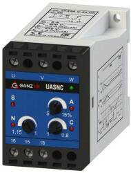  Ganz UASNC/3×400 V háromfázisú feszültségvédelmi relé (aszimmetria, fázissorrend, feszültségnövekedés és -csökkenés), 3x400V AC vezérlő feszültség (Uc), IP20, -5 . . . +50 °C ( Ganz 740-8070-515 ) (74