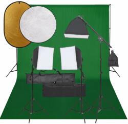  Set studio foto cu set de lumini, fundal și reflector (3094691)