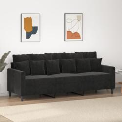  Canapea cu 3 locuri, negru, 180 cm, catifea (359318) Canapea