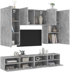  Unități tv de perete, 5 piese, gri beton, lemn prelucrat (3216521)
