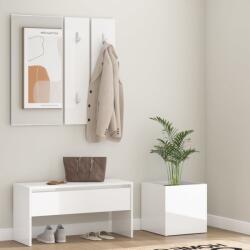  Set de mobilier pentru hol, alb extralucios, lemn prelucrat (3082059) Garderoba