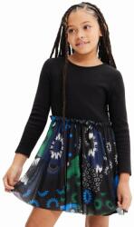 Desigual gyerek ruha fekete, mini, harang alakú - fekete 152 - answear - 21 990 Ft