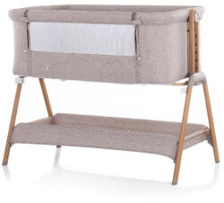 Chipolino Sweet Dreams szülői ágyhoz csatlakoztatható kiságy - mocca/wood - kreativjatek