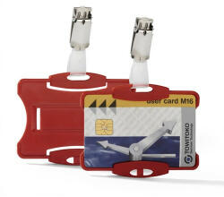 Durable Névkitűző Durable 85x54 mm biztonsági kártyához piros (811803) - papir-bolt