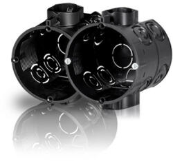 F-TRONIC Süllyesztett szerelvénydoboz mély 1-es kerek 80mmx 65mm-átmérő fekete műanyag E107M25 F-Tronic 7310131 (7310131)