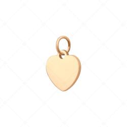 BALCANO - Nemesacél szív alakú charm, 18 rozé arany bevonattal