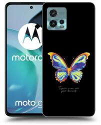 Picasee Husă transparentă din silicon pentru Motorola Moto G72 - Diamanty Black