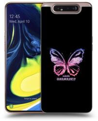 Picasee Husă transparentă din silicon pentru Samsung Galaxy A80 A805F - Diamanty Purple