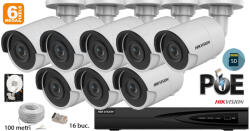  Hikvision komplett megfigyelő készlet 8 kültéri IP kamera, 6MP(3K), SD-kártya, IR 30m (KIT8CH6830C)