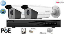  Hikvision komplett analóg kamera rendszer 2 kültéri IP kamera, 4MP(2K), SD-kártya, IR 50m (KIT2CH6650C)