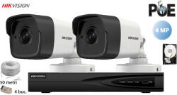 Komplett Hikvision analóg kamera rendszer 2 kültéri IP kamerával, 4MP (2K), IR 30m (KIT2CH6430C)