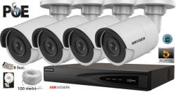 Hikvision komplett analóg kamera rendszer 4 IP kamera, 5MP(2K+), SD-kártya, IR 30m (KIT4CH5930C)