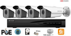  Hikvision komplett analóg kamera rendszer 4 kültéri IP kamera, 6MP(3K), SD-kártya, IR 50m (KIT4CH6550C)