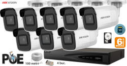 Hikvision komplett analóg kamera rendszer 8 kültéri IP kamera, 6MP(3K), SD-kártya, IR 30m (KIT8CH7330C)